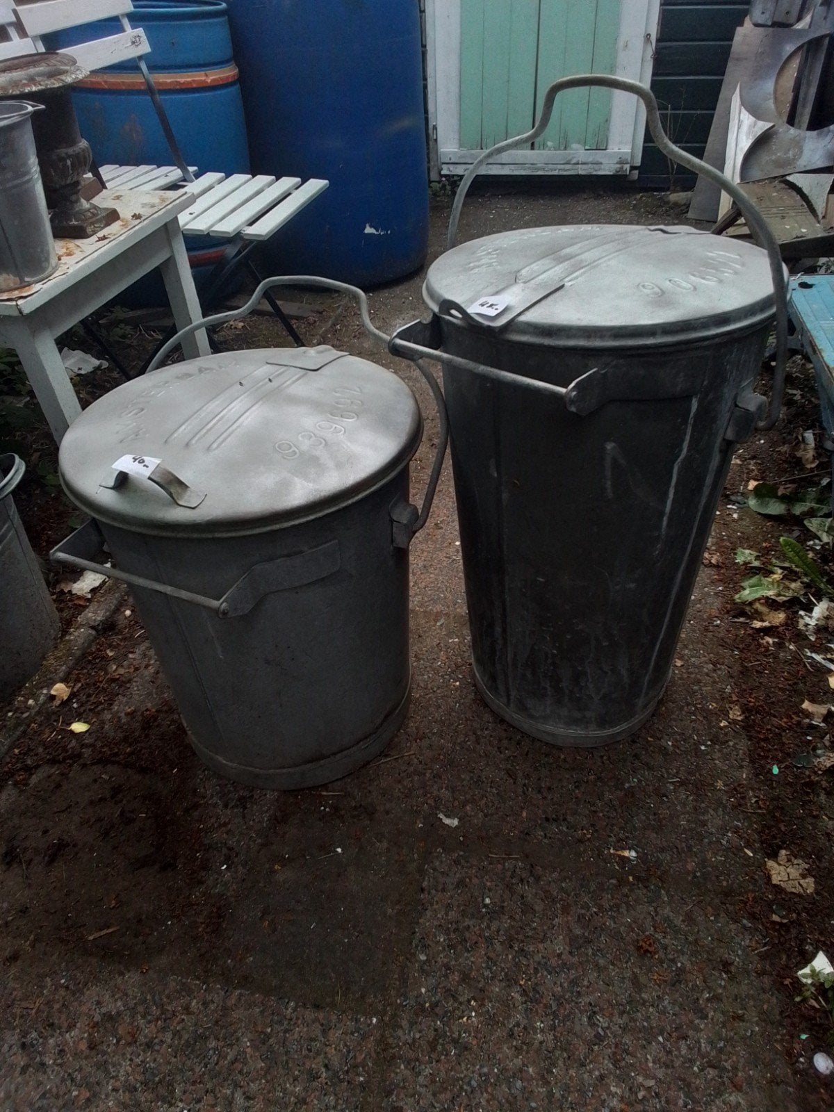 2 extra grote zinken vuilnisbakken Amsterdam 55 liter, Huis en Inrichting, Woonaccessoires | Prullenbakken, 40 liter of meer, Ophalen of Verzenden