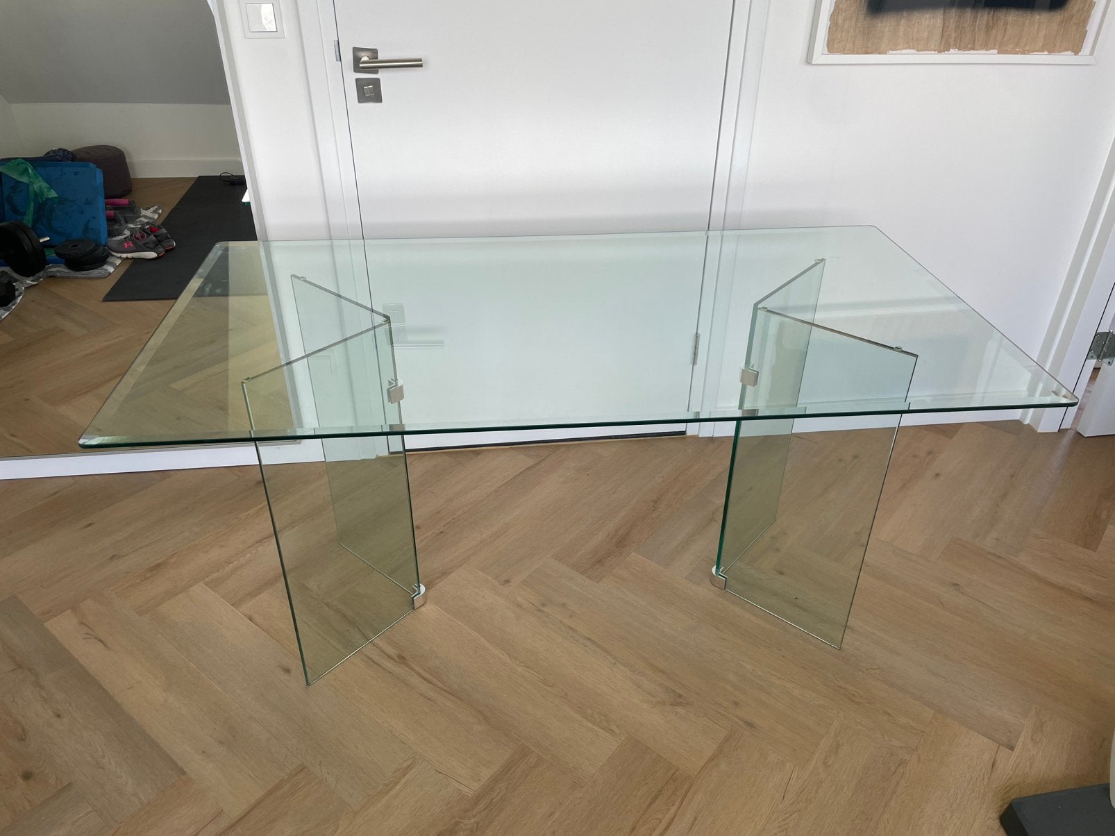 Glazen tafel, Ophalen, Gebruikt, 100 tot 150 cm, 50 tot 100 cm