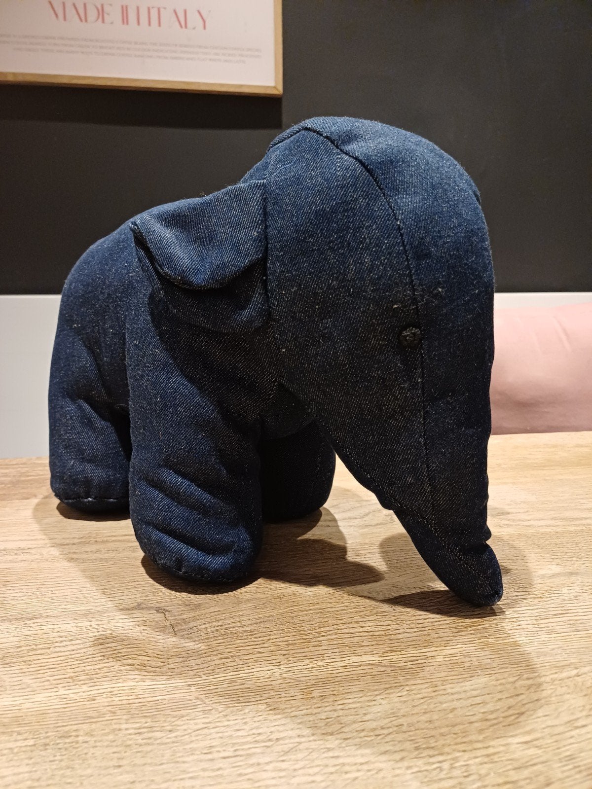 Leuke denim olifant knuffel, Ophalen of Verzenden, Zo goed als nieuw, Olifant