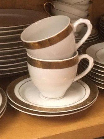 Jarolina Polen porseleinen kop en schotel set 6 stuks, Overige merken, Klassiek, Ophalen of Verzenden, Zo goed als nieuw