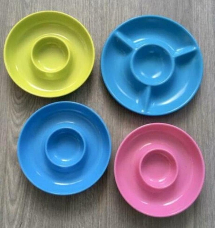 4 Melamine hapjes tapas snack bordjes schaaltjes, Huis en Inrichting, Keuken | Servies, Overige materialen, Ophalen of Verzenden