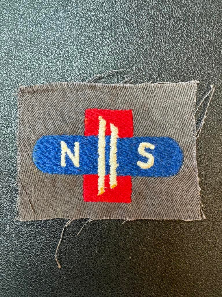 Katoenen patch oud NS-logo (jaren 50), Ophalen of Verzenden, Gebruikt, Trein