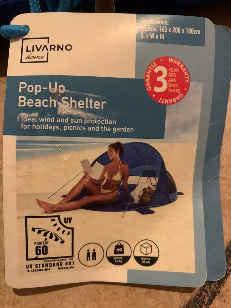 Strand tent 165x200x100cm, Ophalen of Verzenden, Zo goed als nieuw