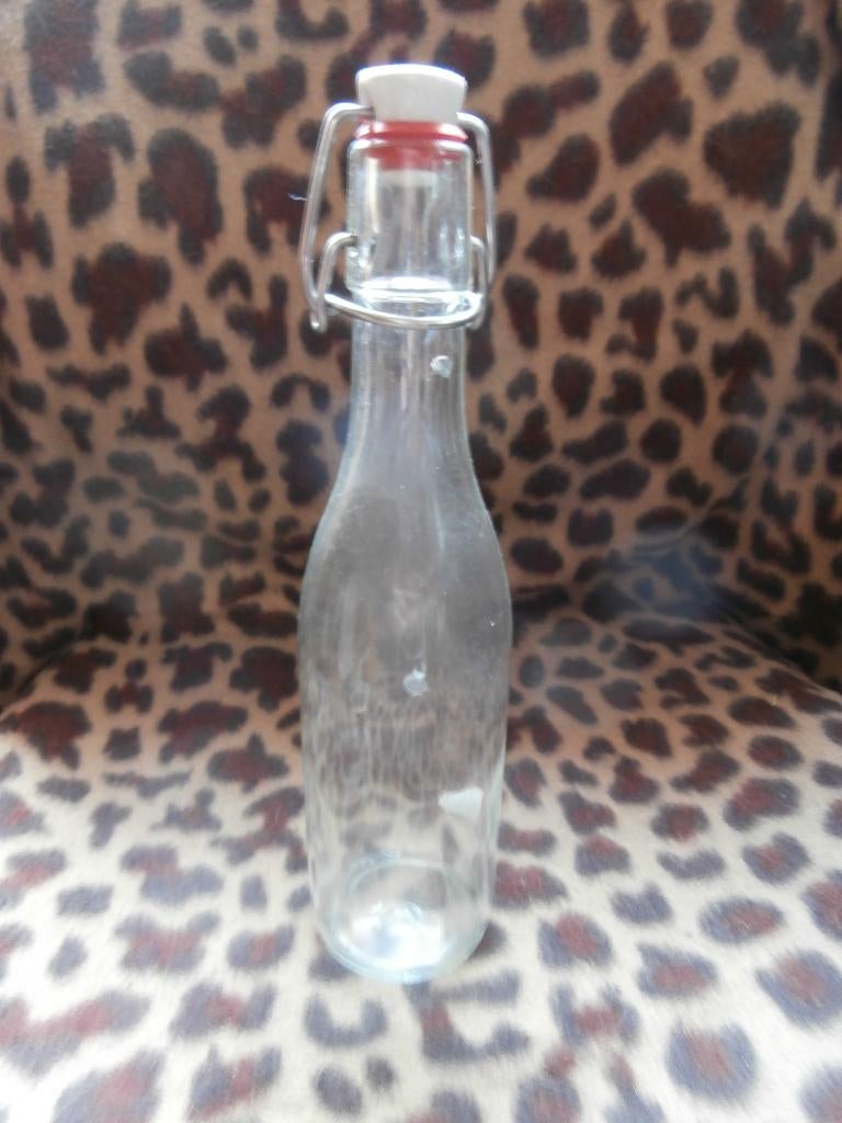Fles glas glazen fles met stop vaas decoratie, Overige kleuren, Ophalen of Verzenden, Minder dan 50 cm, Glas