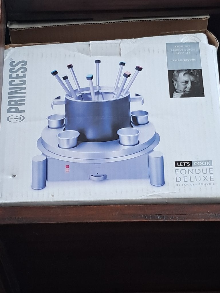Te koop: Princess Lets Cook Fondue Deluxe, Ophalen, Gebruikt, Stationharlingen@welzijnedison.nl, Fondueset