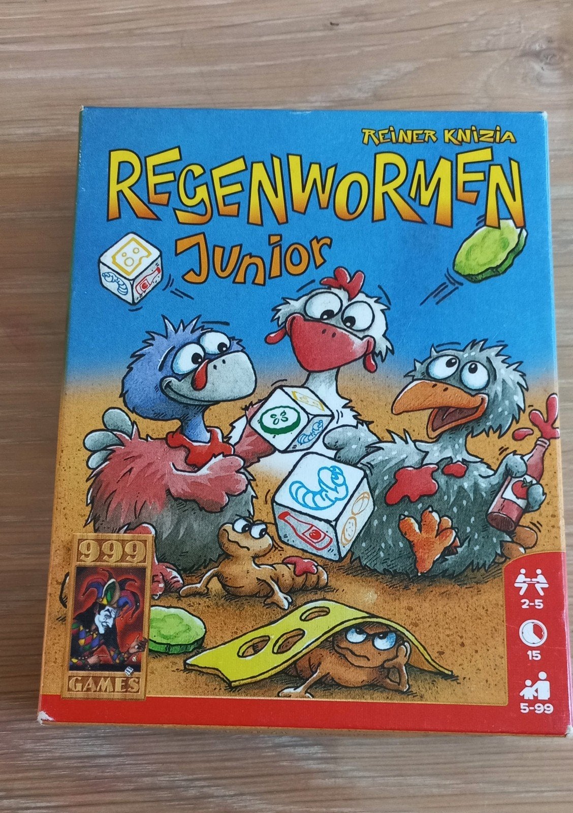 Regenwormen Junior - Leuk dobbelspel voor het hele gezin, Drie of vier spelers, Ophalen of Verzenden, Zo goed als nieuw, 999 Games