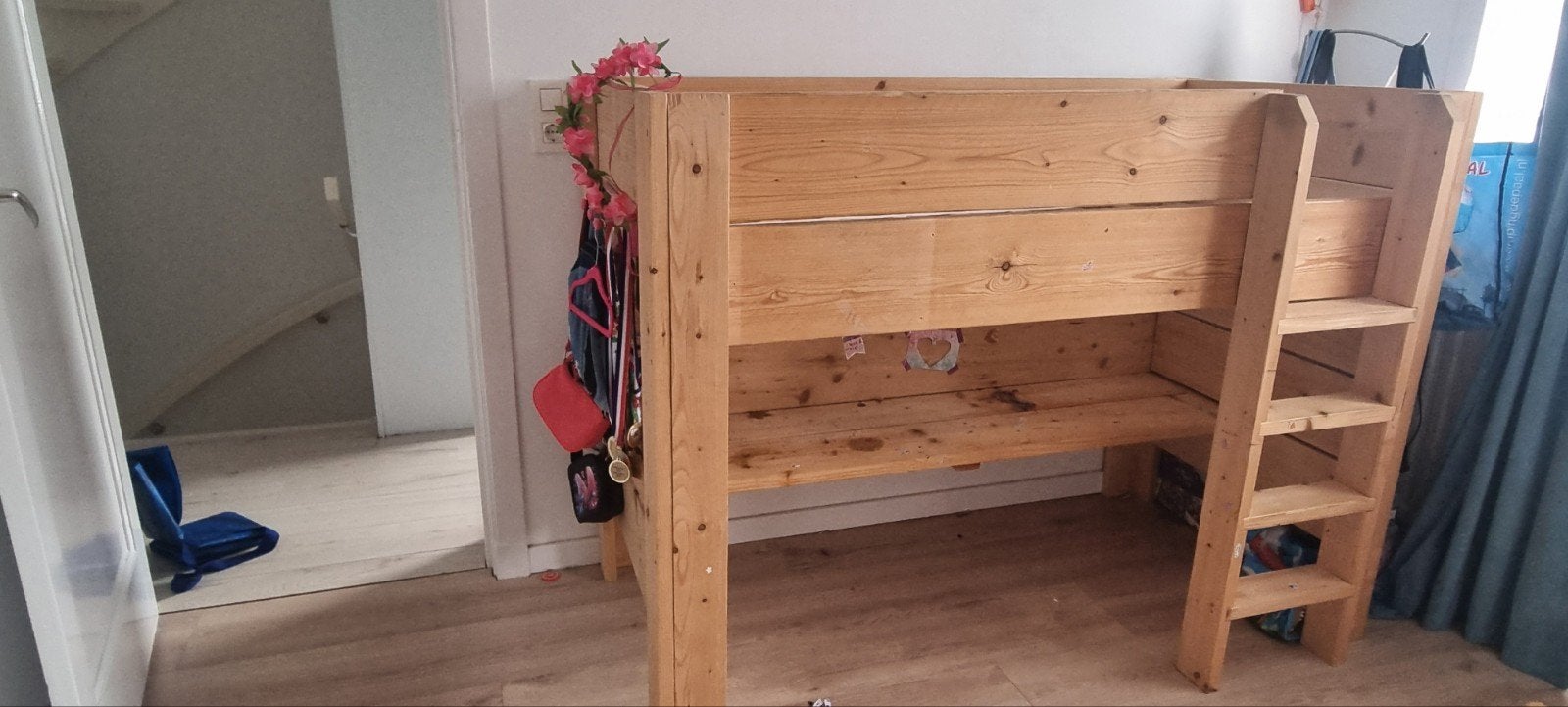 Halfhoogslaper kleuter/peuter 150x70 incl. matras en hoezen, Ophalen, Gebruikt, Eenpersoons, Minder dan 160 cm
