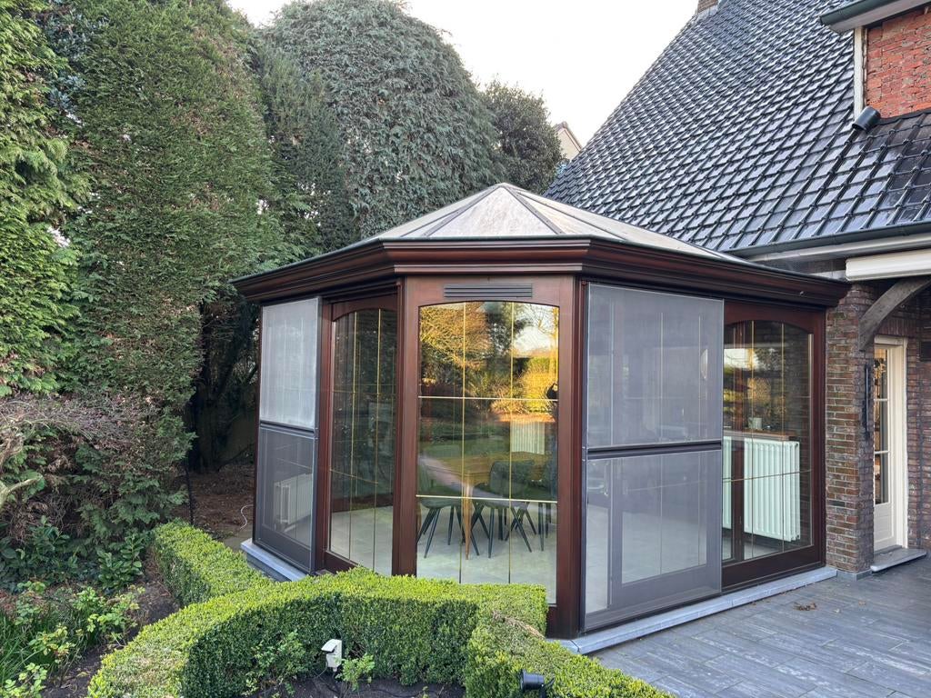 Serre aanbouw met 3 schuifpuien, Doe-het-zelf en Verbouw, Kozijnen en Schuifpuien, Ophalen, 225 cm of meer, Inclusief glas, Schuifpui