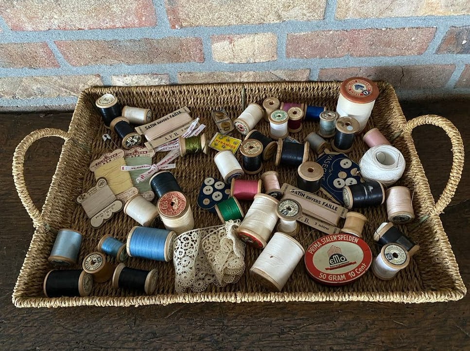 Brocante verzameling oud naaigerei, Ophalen of Verzenden, Gebruikt