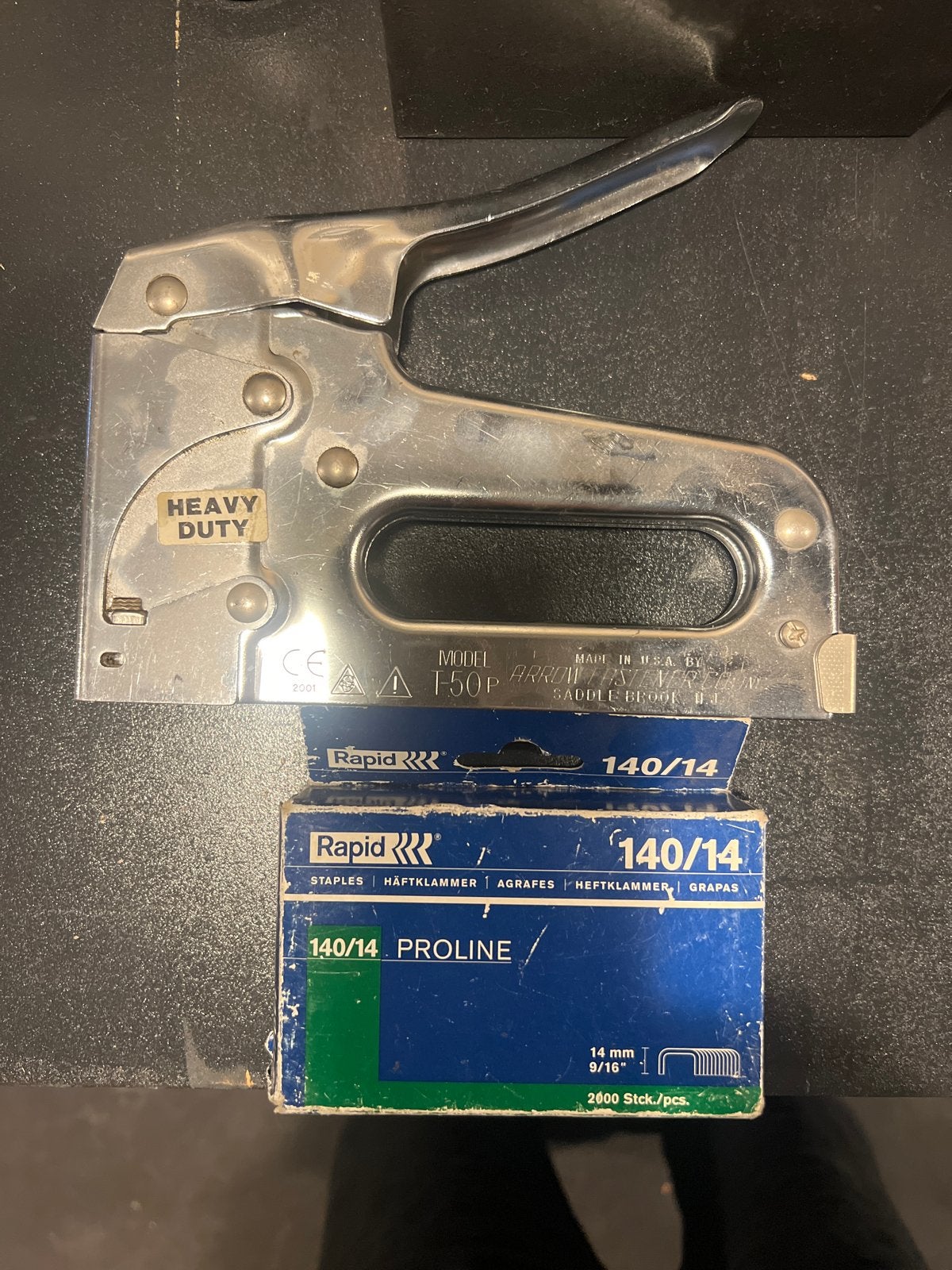 Rapid Tacker T50P Heavy Duty met nietjes 140/14, Ophalen, Gebruikt, Tacker/nietmachine, Overige merken