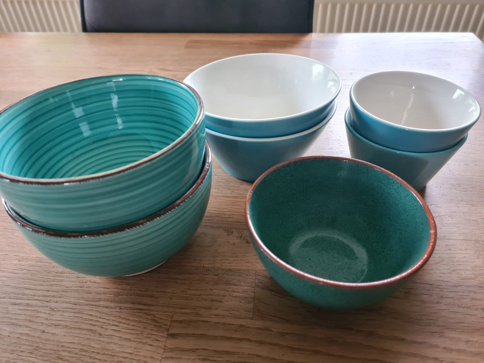 Aqua blauwe stenen kommen, Ophalen of Verzenden, Bak of Kom