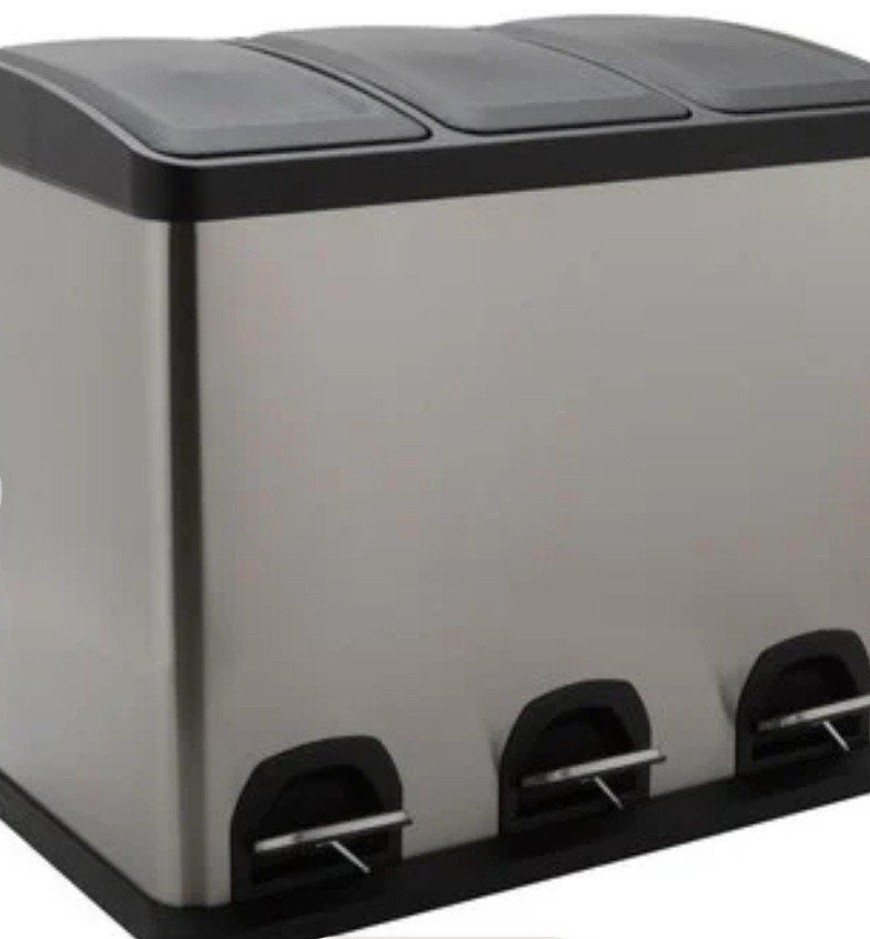 Prullenbak 3x 8liter zgan., Huis en Inrichting, Woonaccessoires | Prullenbakken, 40 liter of meer, Ophalen, Zo goed als nieuw