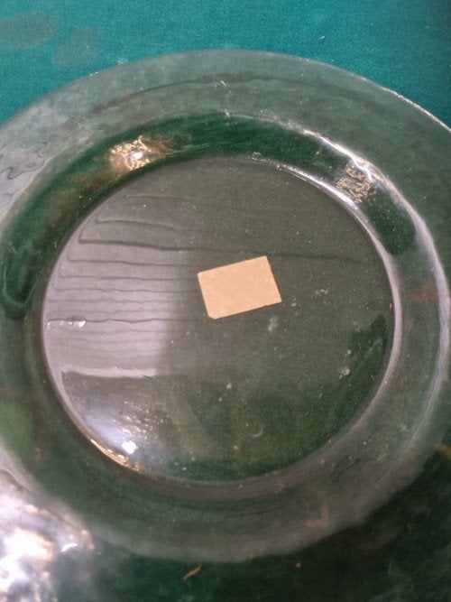 schaal bord oker/ amber  geel, Ophalen of Verzenden