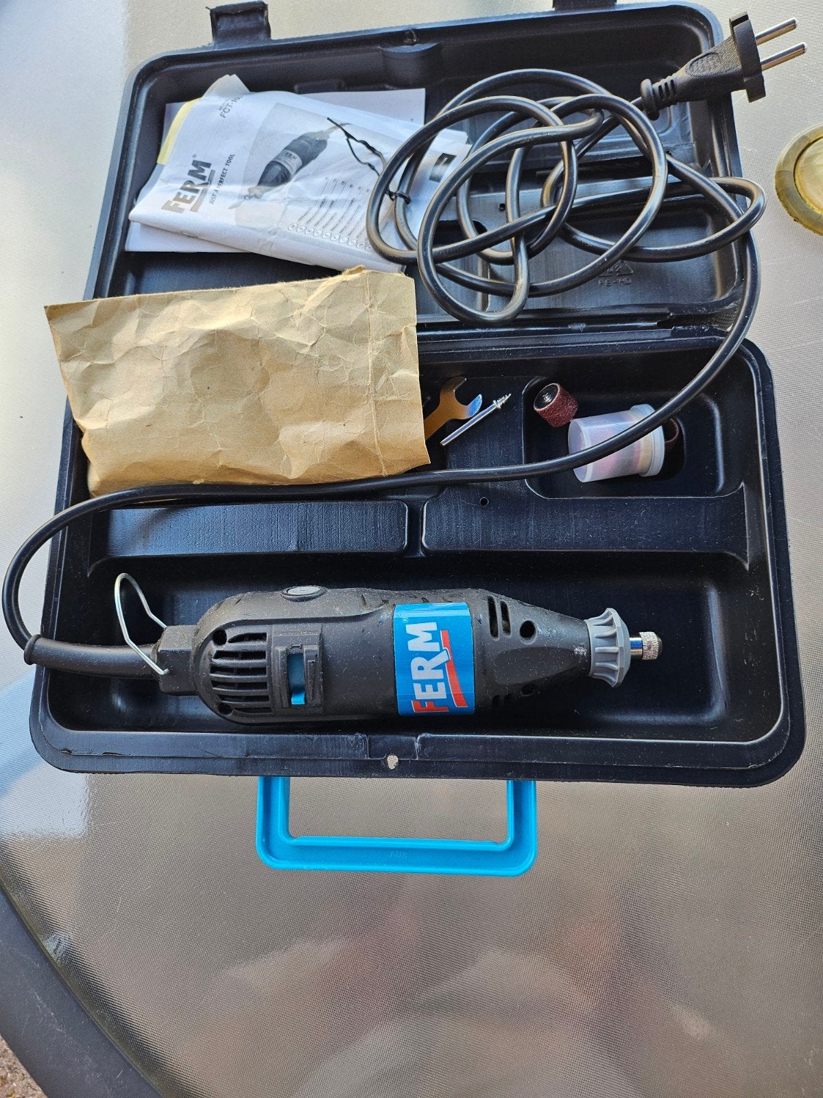 Ferm Freesmachine met accessoires in koffer, Gebruikt, Overige soorten, Ophalen of Verzenden, Ferm