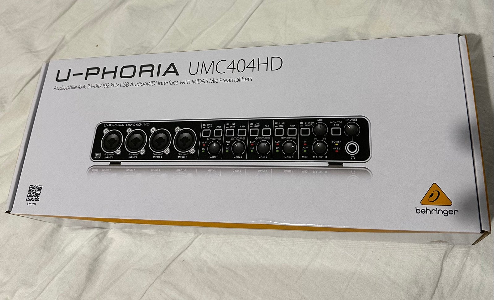 Behringer U-Phoria UMC-404HD interface with Midas Mic Preamp, Ophalen of Verzenden, Zo goed als nieuw, Minder dan 500 watt