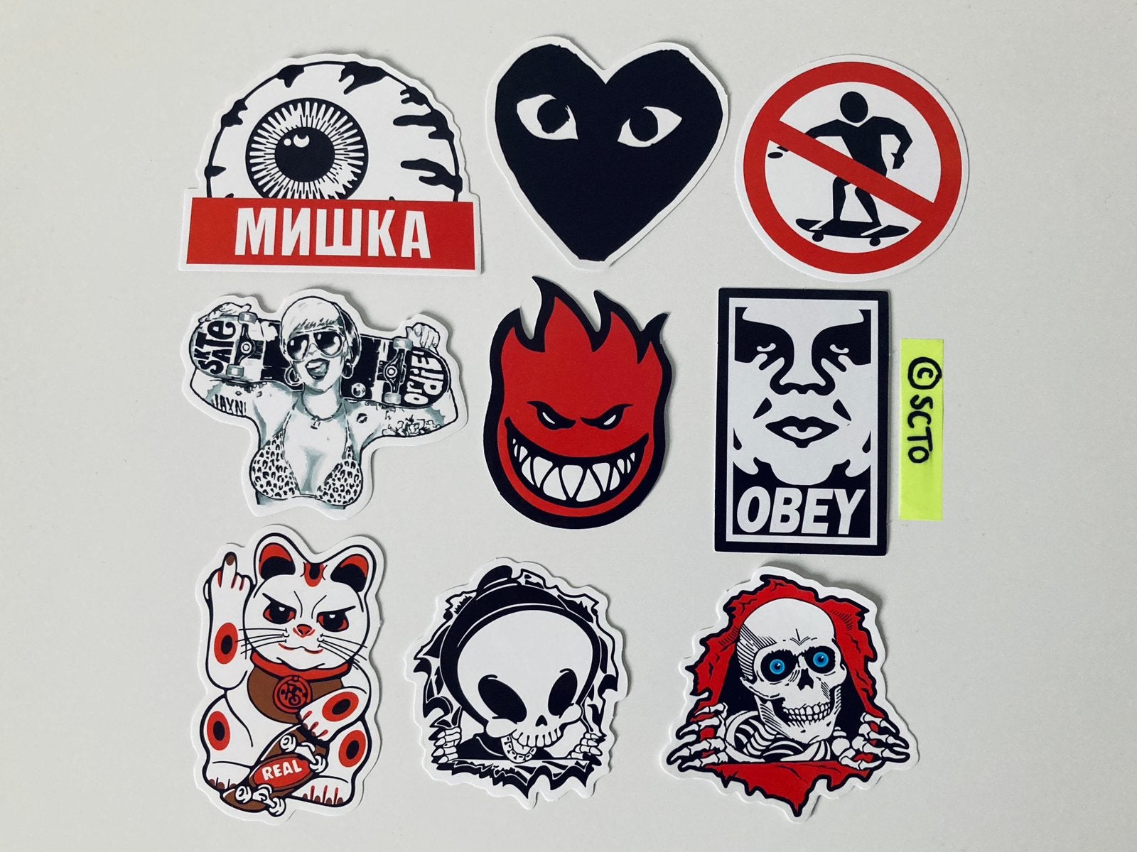 Stickers Skate or Die Real Comme Des Garcons OBEY Spitfire, Ophalen of Verzenden, Nieuw, Meerdere stickers