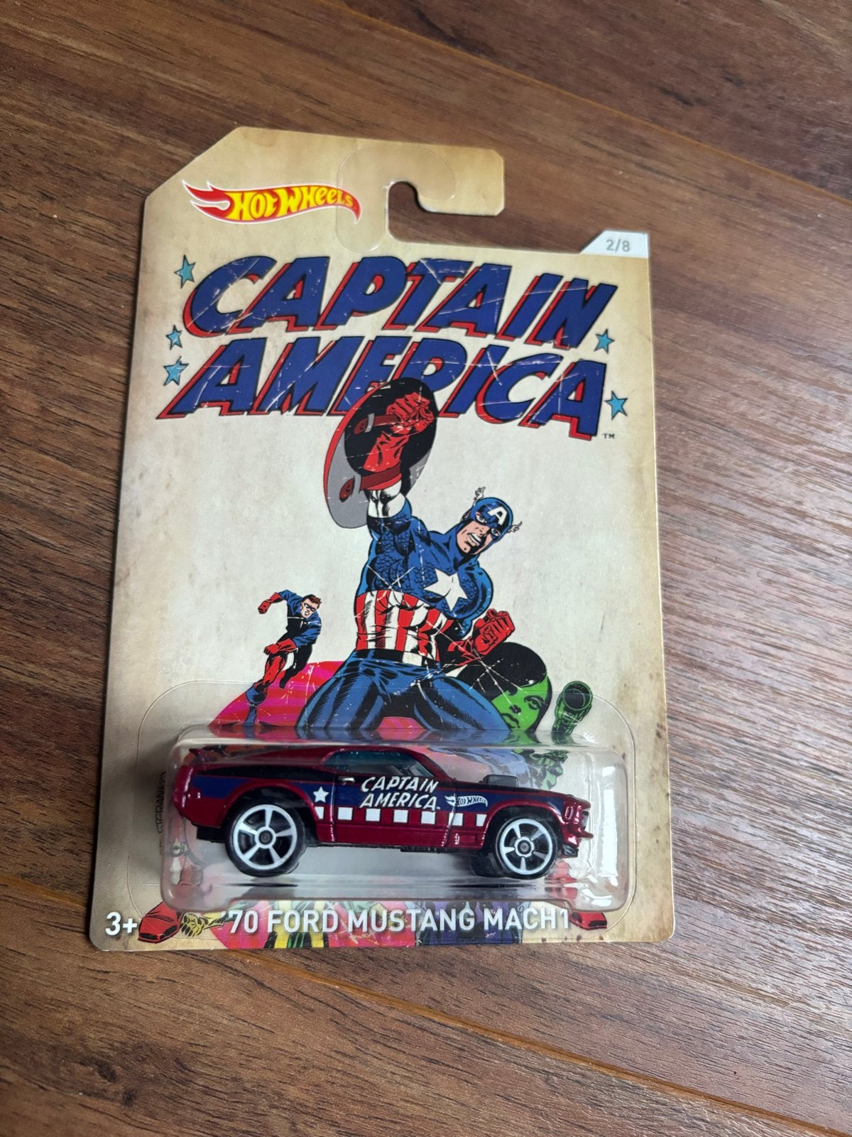 Hot Wheels Captain America '70 Ford Mustang Mach 1, Ophalen of Verzenden, Nieuw, Auto
