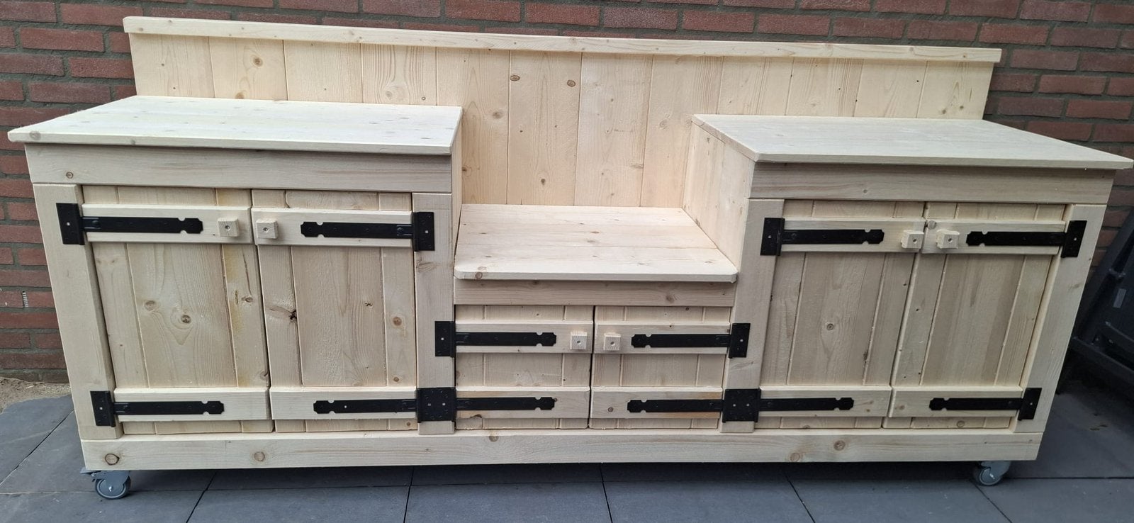 Prachtige buitenkeuken op maat, Tuin en Terras, Buitenkeukens, Ophalen, Zo goed als nieuw, Houtskool
