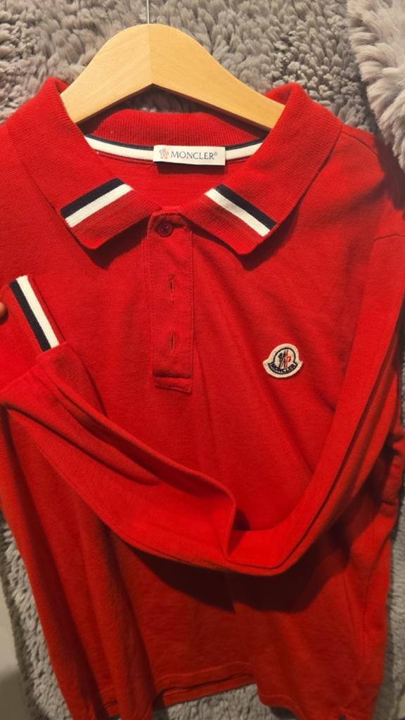 Moncler Longsleeve Polo Rood - Maat 12 Jaar, Kinderen en Baby's, Kinderkleding | Maat 152, Moncler, Nieuw, Ophalen of Verzenden