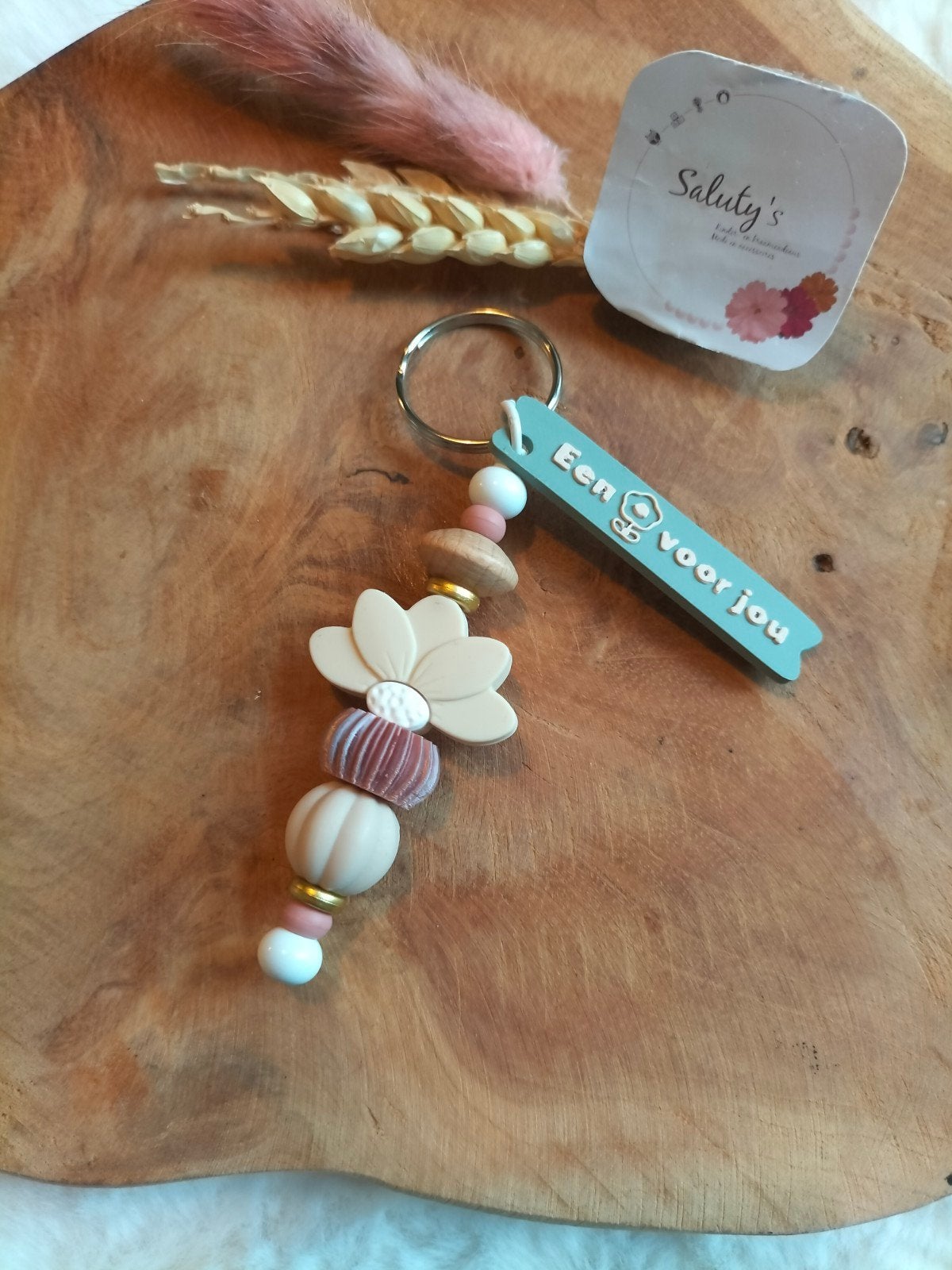 Nieuw, Sleutelhanger 'Een bloemetje voor jou, Verzamelen, Dier of Natuur, Nieuw, Ophalen of Verzenden, Saluty's kinder- en kraamcadeaus