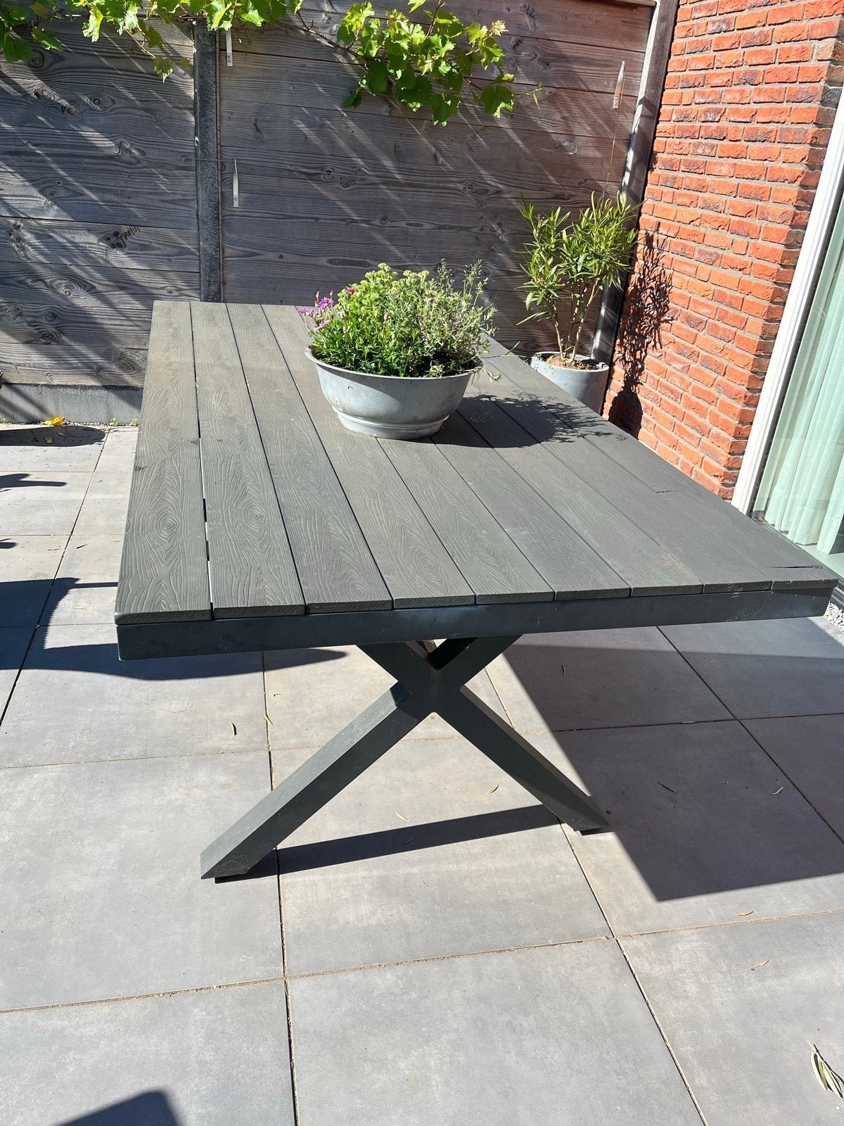 Tuintafel 200x100 cm, Tuin en Terras, Tuintafels, Ophalen, Gebruikt, Rechthoekig, Overige materialen