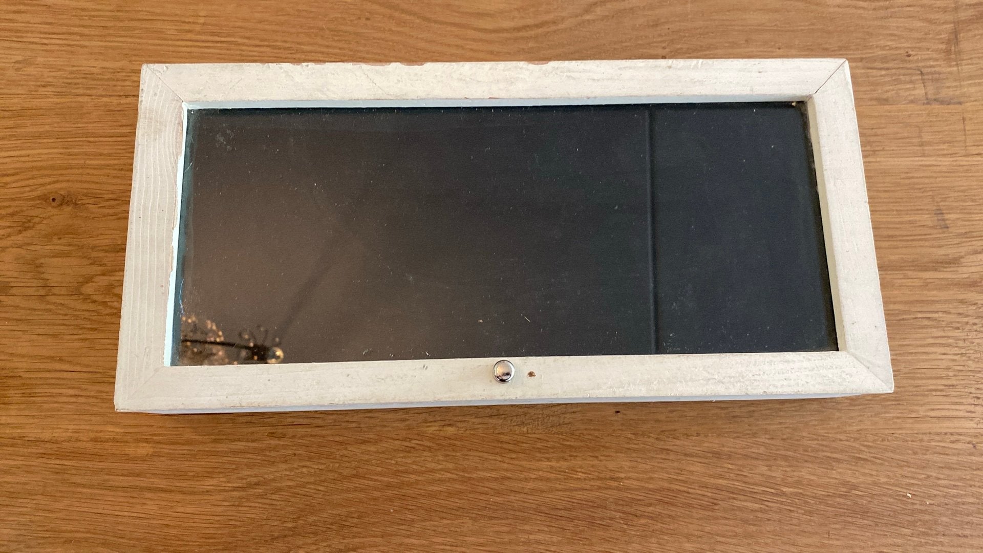 Vitrinekastje breedte 33 cm, hout en glas., Verzamelen, Ophalen of Verzenden, Gebruikt