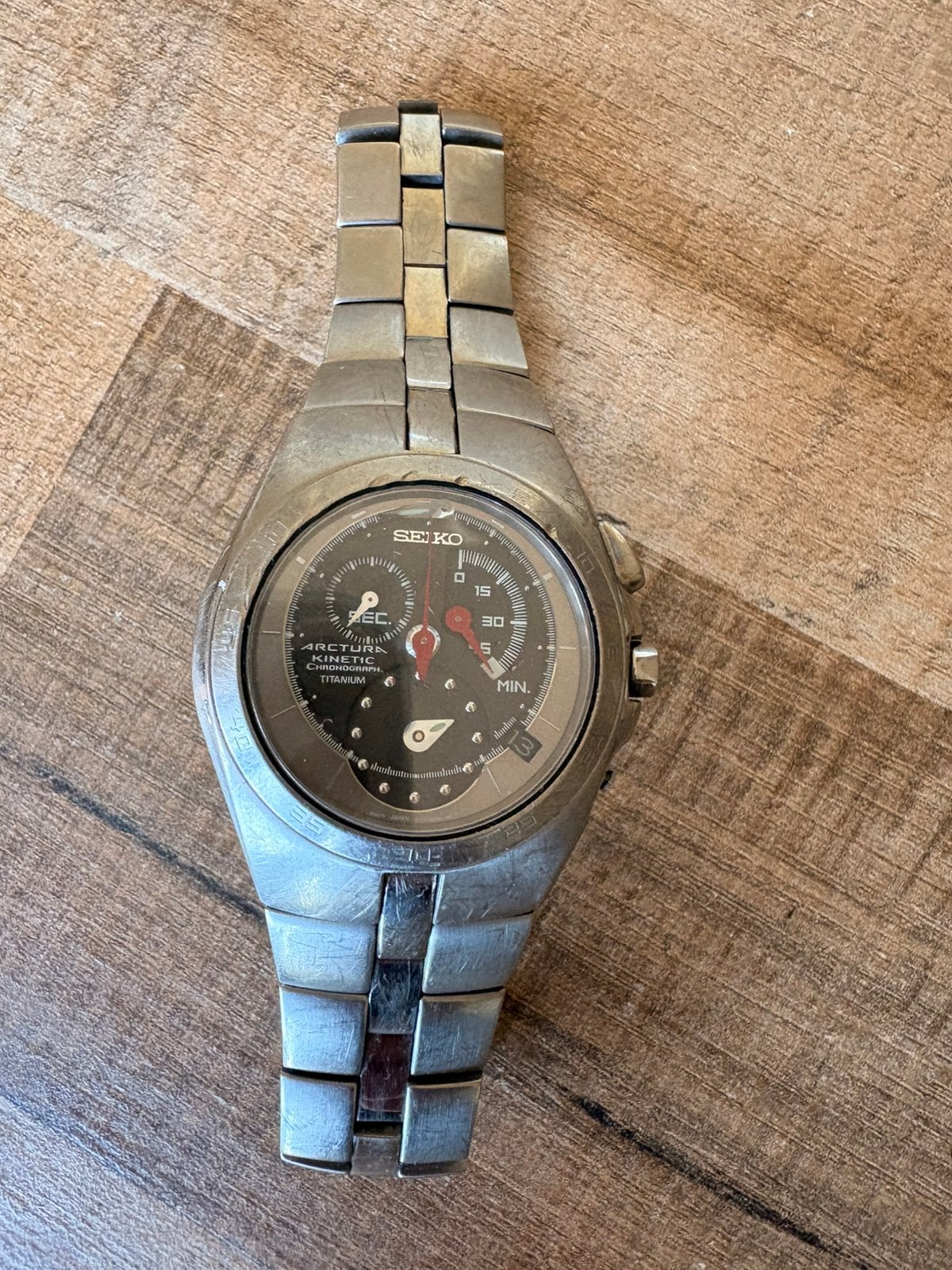 Seiko Arctura Kinetic Chronograph Titanium 7L22-0AB0, Ophalen of Verzenden, Zo goed als nieuw, Staal, Seiko