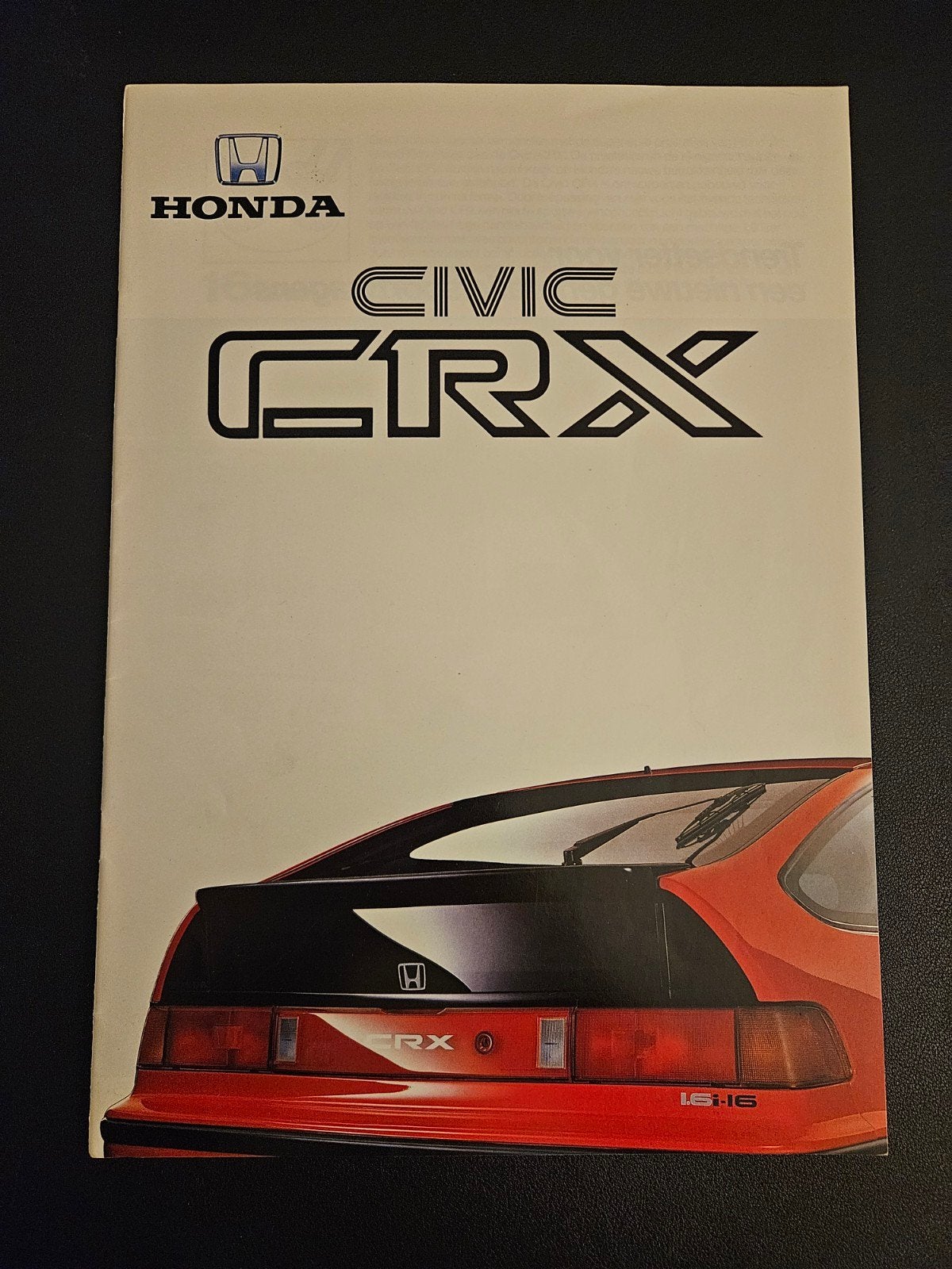 Brochure Honda Civic CRX 1988, Ophalen of Verzenden, Zo goed als nieuw, Honda