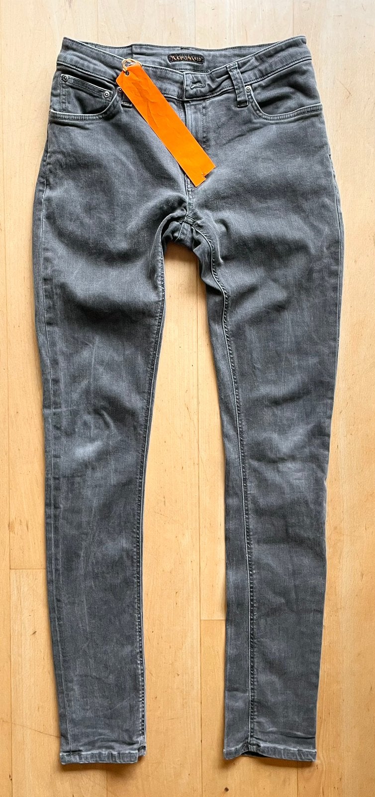 Nudie Jeans Skinny Lin Concrete Grey heren organic W31 L34, Ophalen of Verzenden