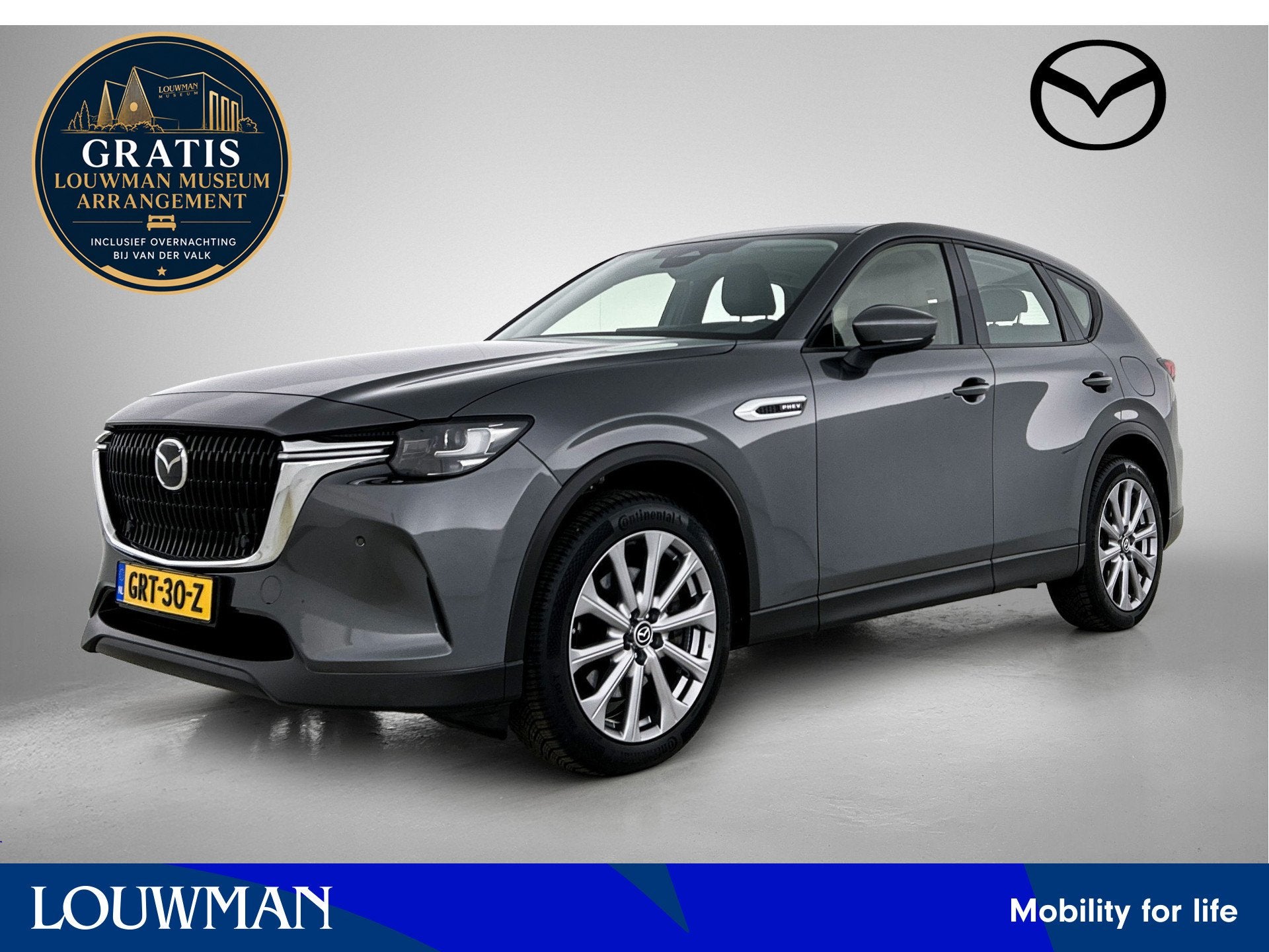 Mazda CX-60 2.5 e-SkyActiv PHEV Exclusive-Line | Leder | Tre, Automaat, 12 maanden, Stof, Gebruikt