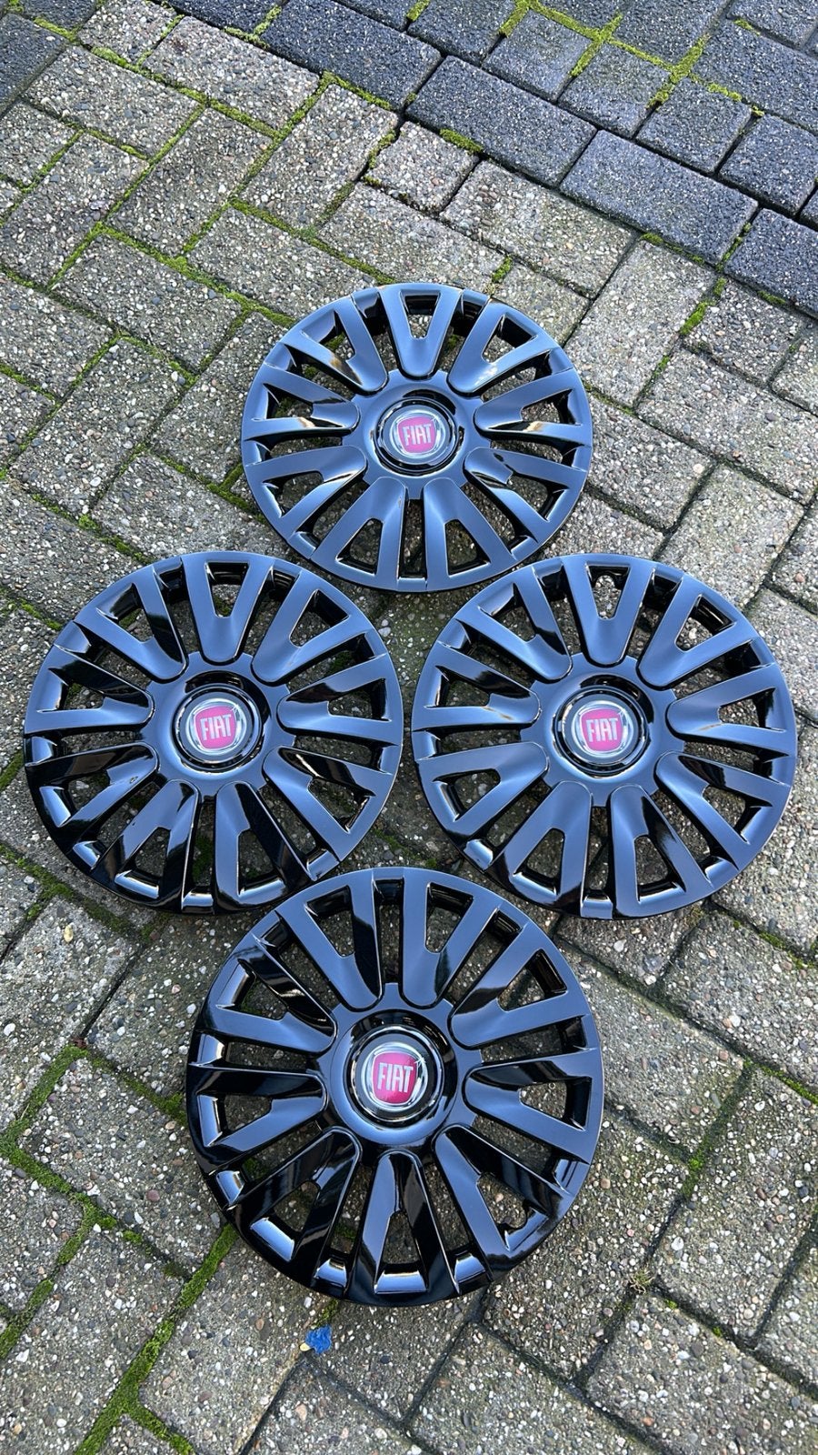 Set Zwarte Fiat Wieldoppen 14 inch 4 stuks, Ophalen of Verzenden, Nieuw