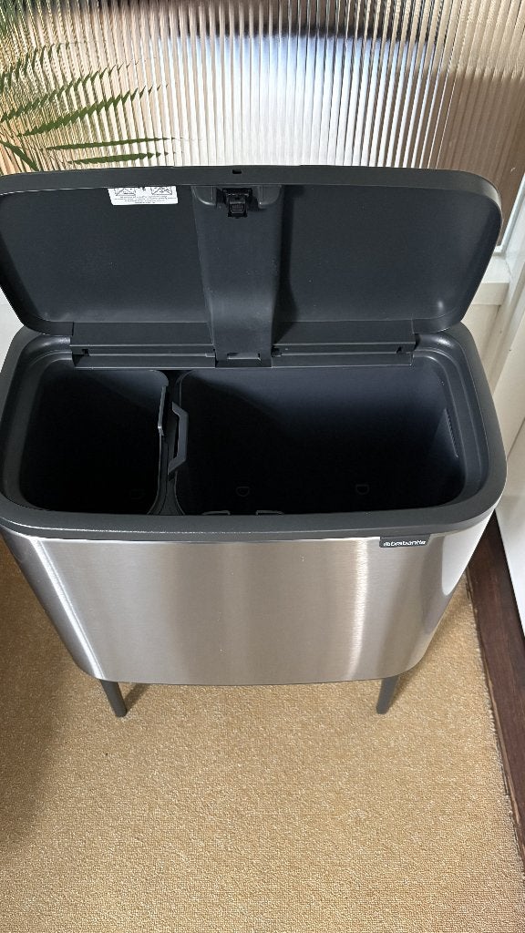 Brabantia Bo Touch Bin Prullenbak - 11 + 23 liter, FPP RVS, Ophalen, 50 – 75, Zo goed als nieuw, Rvs