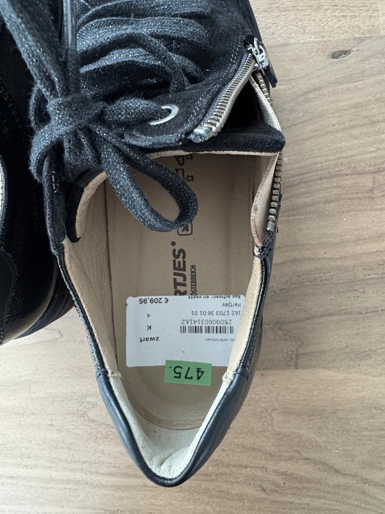 Zwarte Hartjes damesschoen, mt 37, wijdte K, Zwart, Nieuw, Hartjes, Wandelschoenen
