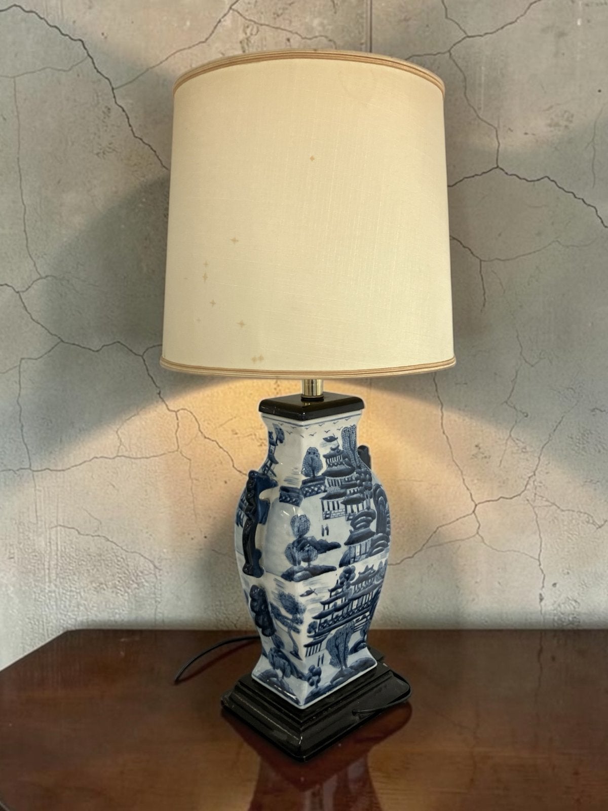 Grote Vintage Chinese Vaas Tafellamp/Vloerlamp, Ophalen