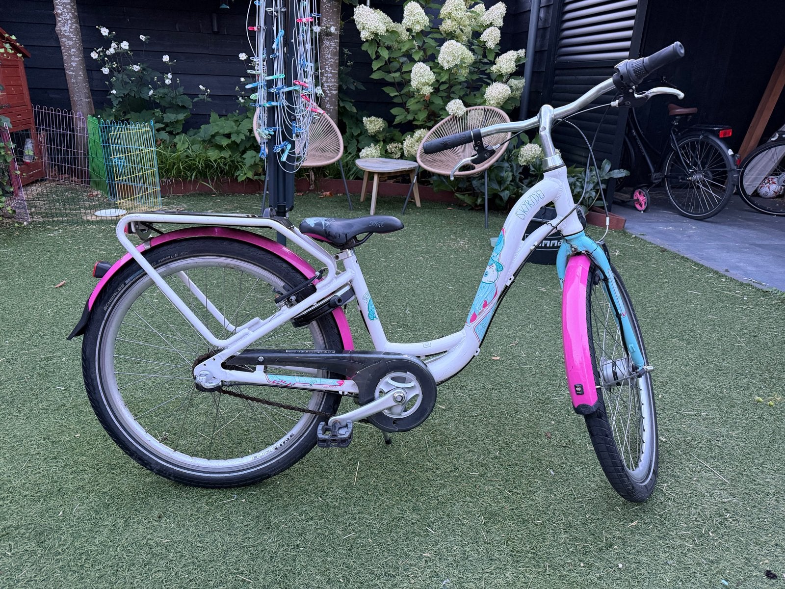 Puky Skyride 24 inch - Wit/Roze/Blauw, Ophalen, Gebruikt, Velgrem, 20 inch of meer