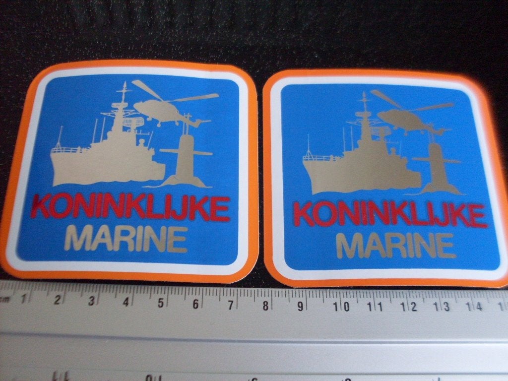 2x folie sticker koninklijke marine logo embleem wapen, Verzenden, Zo goed als nieuw, Bedrijf of Vereniging