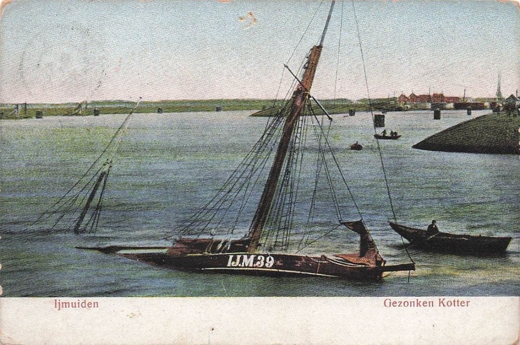 703-339-009 Ijmuiden Gezonken Kotter, Verzenden, Voor 1920, Noord-Holland