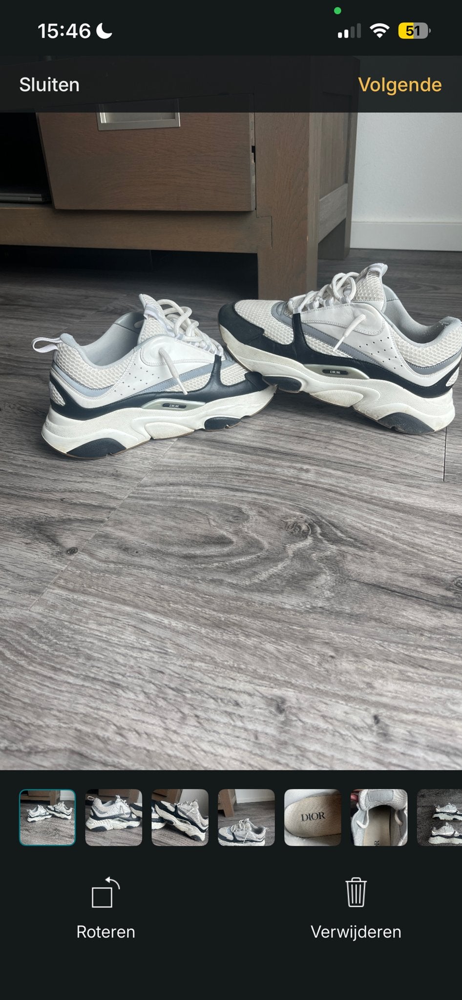 Dior B22 Sneakers - Maat 45 - Origineel, Kleding | Heren, Ophalen of Verzenden, Gedragen, Wit, Sneakers of Gympen