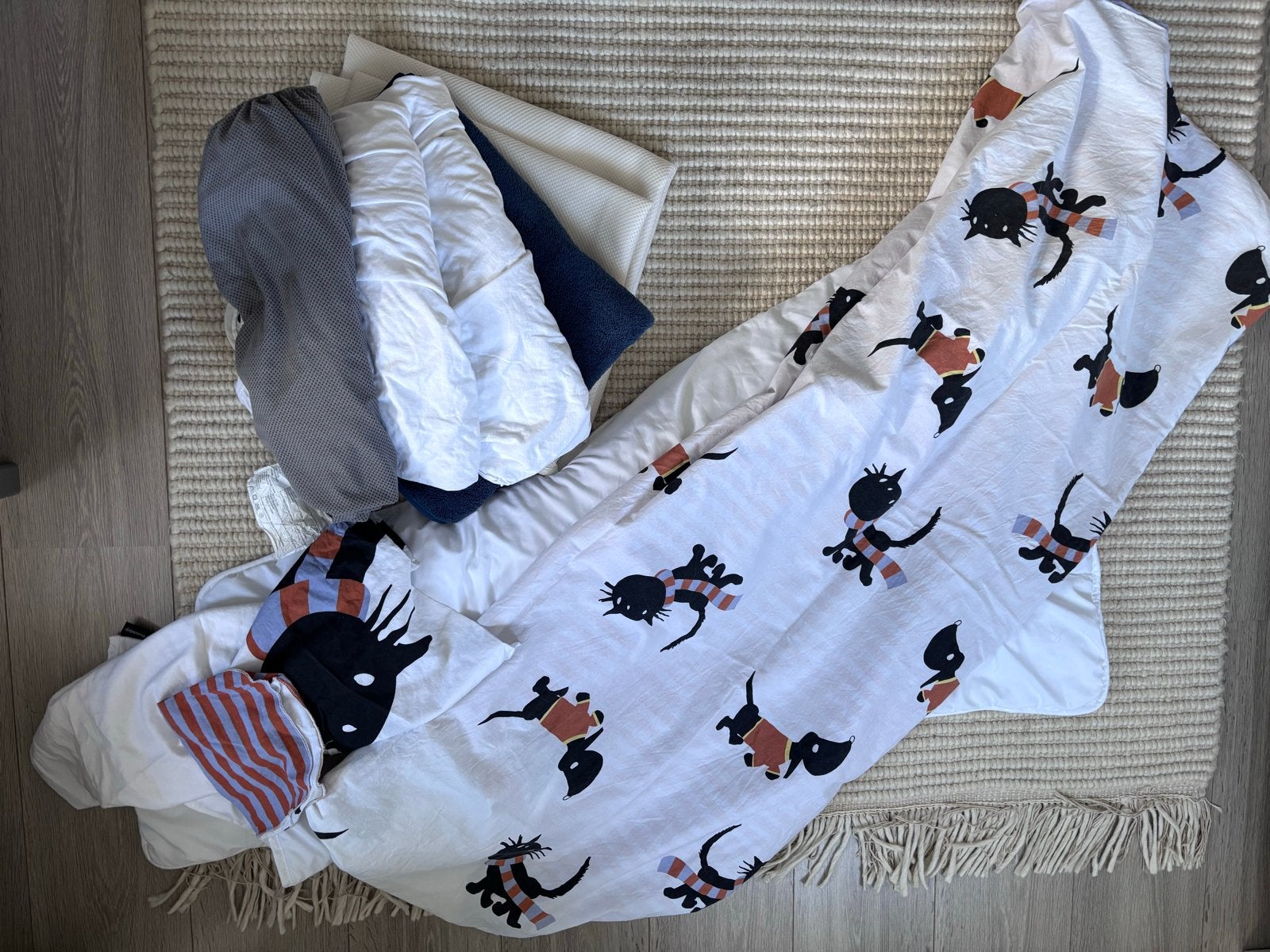 8-delige Beddengoed Set Peuterbed (incl. Takkie & AeroSleep!, Eenpersoons, Meerkleurig, Beddengoedset, Katoen