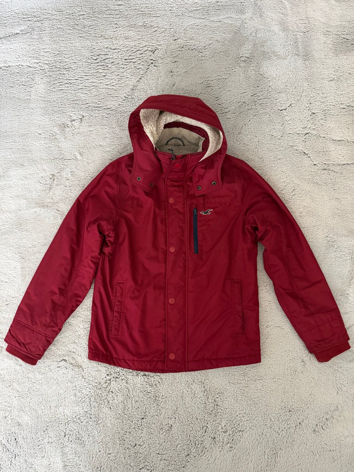 Hollister Rode Parka Maat S - Goede Staat, Ophalen of Verzenden, Gedragen, Maat 46 (S) of kleiner, Rood