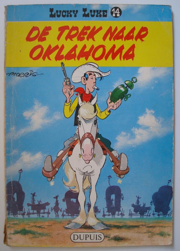 Lucky Luke 14 - De Trek Naar Oklahoma - 1e druk uit 1960, Boeken, Stripboeken, Eén stripboek, Ophalen, Gelezen