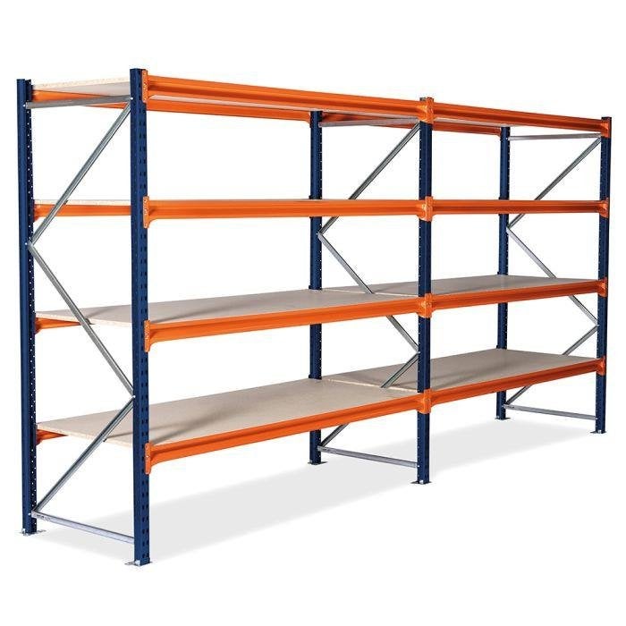 Robuuste grootvakstelling/ magazijnstelling met 4 niveaus, Ophalen