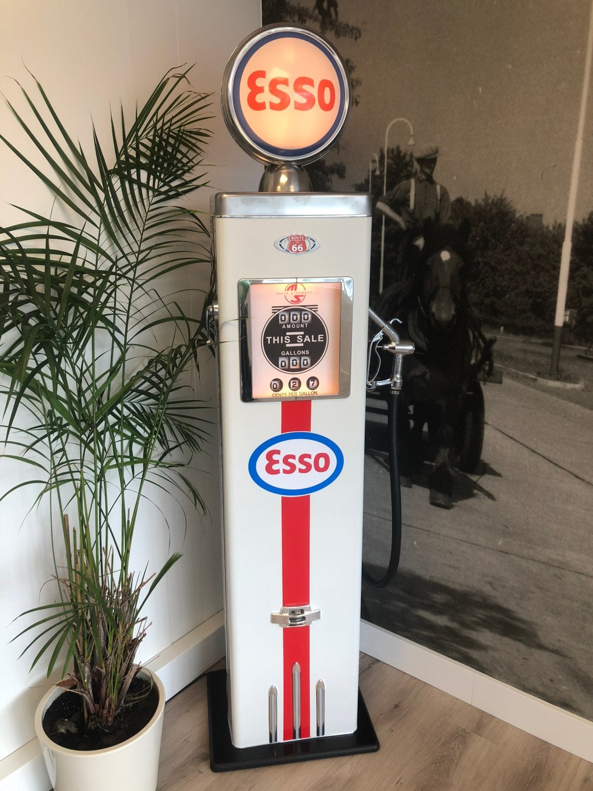 Esso benzinepomp retro vintage mancave, Ophalen, Zo goed als nieuw, Reclamebord