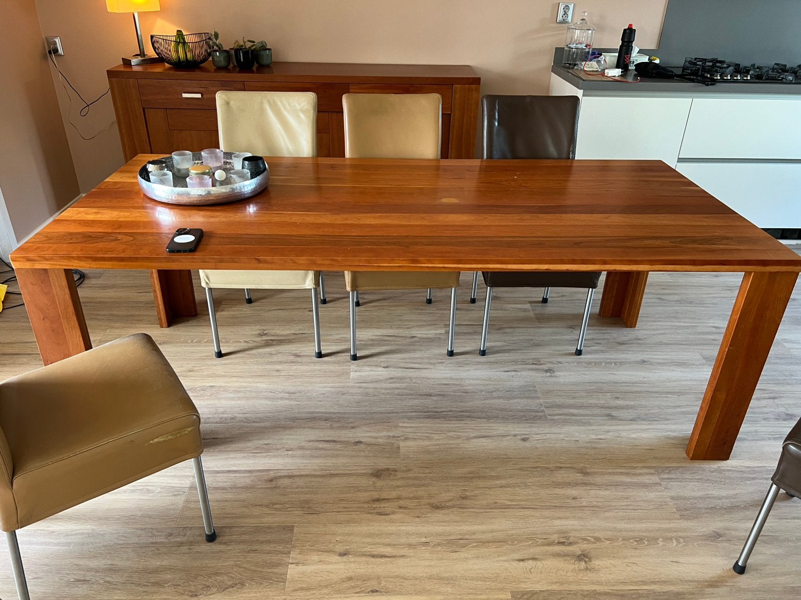 Dressoir eettafel salontafel glaskast bijzet  kersenhout, Ophalen, Gebruikt, 50 tot 100 cm, Kersenhout