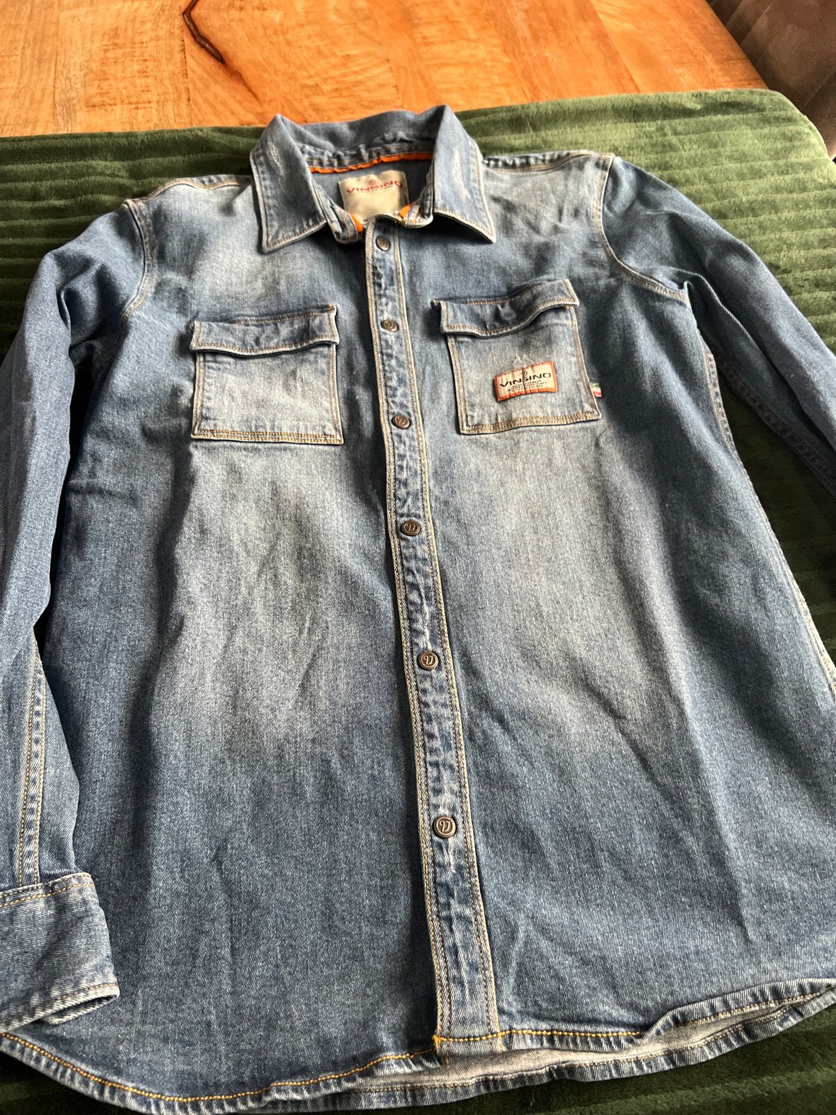 Vingino spijkerblouse maat 164, Ophalen, Zo goed als nieuw, Jongen of Meisje, Overhemd of Blouse