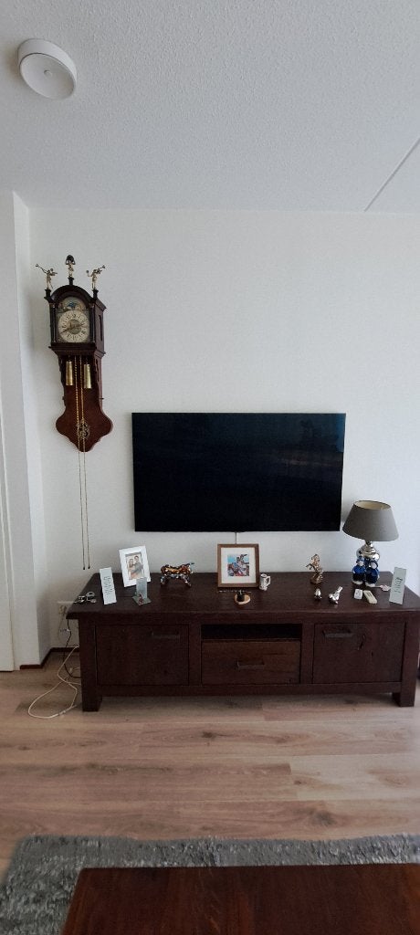 Massief houten audiomeubel+ Hoektafel, Ophalen, Koloniaal/ klassiek, 150 tot 200 cm, Eikenhout