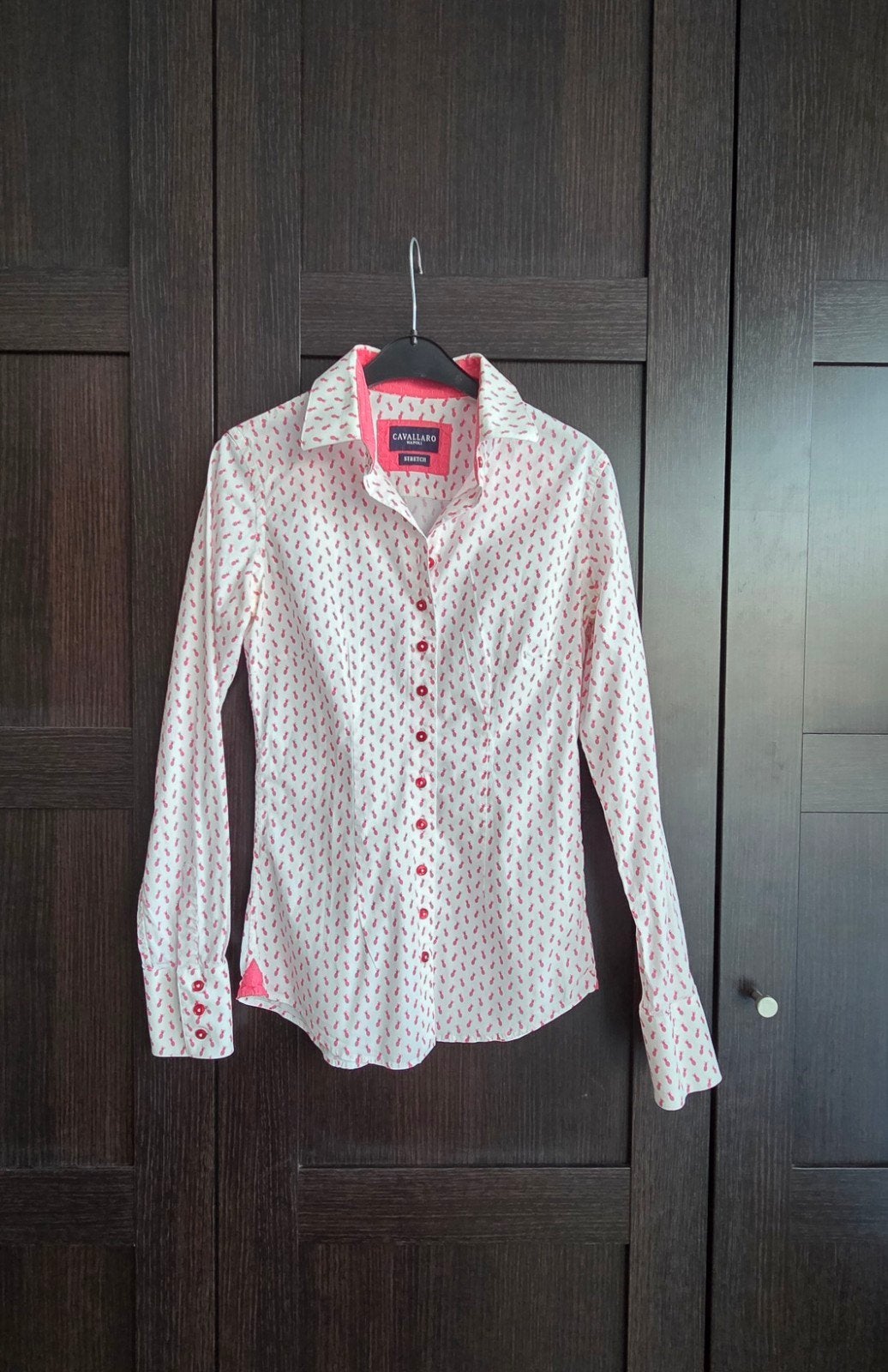 Cavallaro Napoli stretch blouse 34 XS katoen elastaan ananas, Wit, Cavallaro Napoli, Ophalen of Verzenden, Maat 34 (XS) of kleiner