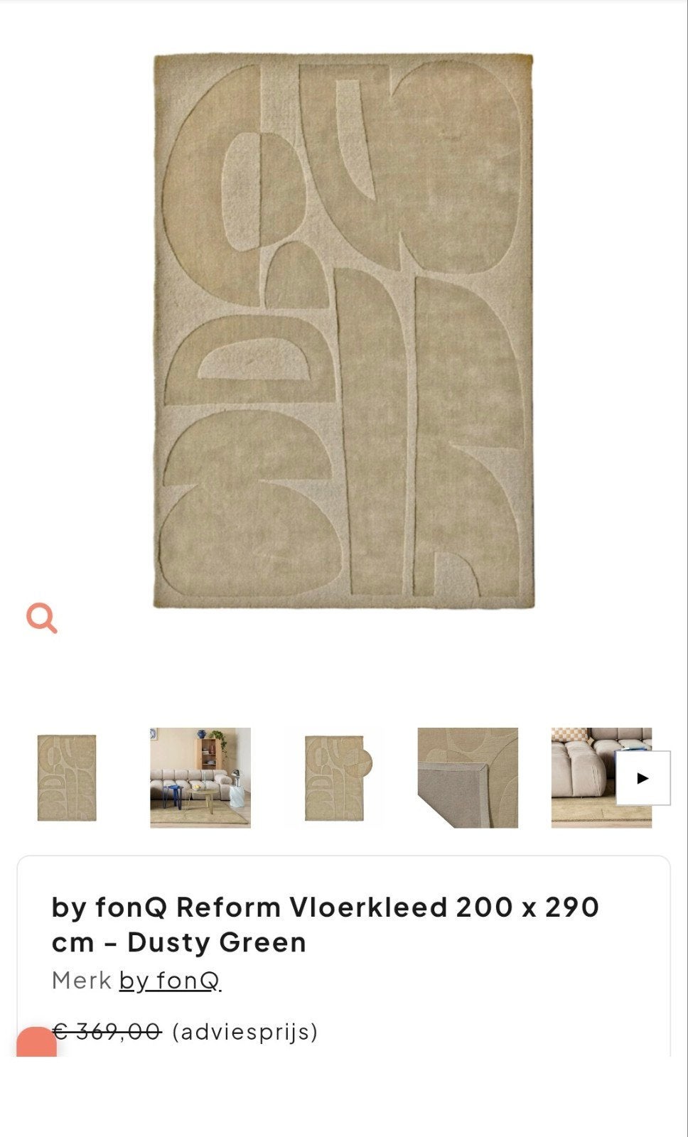 Nieuw Reform Vloerkleed 200 x 290 cm - Dusty Green