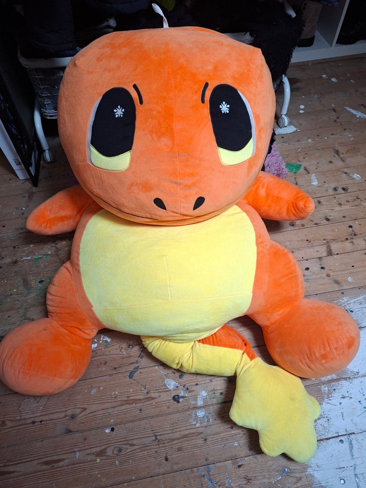Grote Charmander knuffel - 100 cm, Oranje, Gebruikt, Overige merken, Overige typen