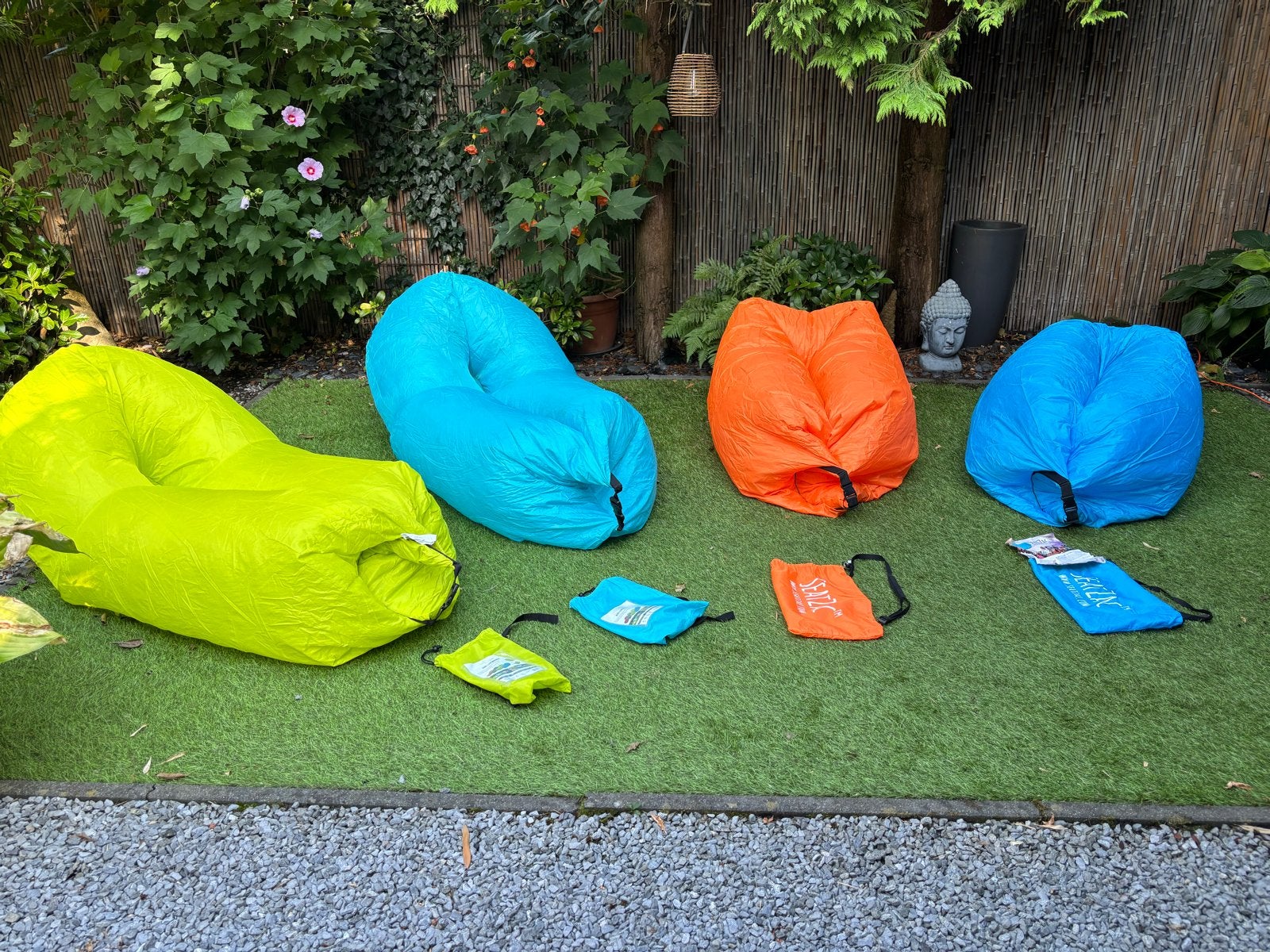 2x SeatZac Lounge en 2x SeatZac fauteuils zitzakken, Huis en Inrichting, Zitzakken, Ophalen of Verzenden, Zo goed als nieuw, Meerkleurig
